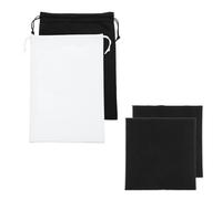 YELARXI Borsa per occhiali da sci, custodia in microfibra con panno di pulizia con coulisse, custodia morbida per occhiali da neve, Nero/Bianco, 10.63 x 6.89 Inch (LxW), Borsa per occhiali
