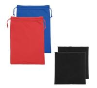 YELARXI Borsa per occhiali da sci, custodia in microfibra con panno di pulizia con coulisse, custodia morbida per occhiali da neve, Blu/rosso., 10.63 x 6.89 Inch (LxW), Borsa per occhiali