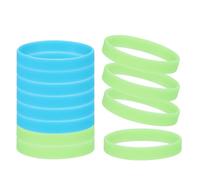 YELARXI Braccialetti in gomma, che si illuminano al buio, braccialetti in silicone per adulti, 12 pezzi, verde e blu, adatti per feste, sport, giochi per adolescenti, bomboniere di squadra)