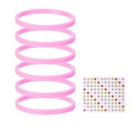 YELARXI Braccialetti in silicone, braccialetti in gomma tinta unita, braccialetti elastici in gomma vuota con adesivi sportivi, 6 pezzi e rosa, adatti per pallacanestro, uomo, donna, festa
