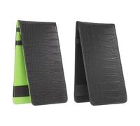 YELARXI Custodia per segnapunti da golf, in pelle PU, con cinghie elastiche, per segnapunti da golf, tascabile, 2 pezzi, nero/verde scuro, adatta per corsi, giochi, pratica, uomini e donne