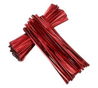 YELARXI Fermasacchetti a Torsione Metallici 101,6mm 300 Pezzi Rosso | Riutilizzabili, Filo per Avvolgere Caramelle, per Panetteria, Torte, Sacchetti Dolci, Regali, Giardino, Fiori