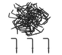 YELARXI Ganci a vite a forma di L, in acciaio al carbonio, 7 forme ad angolo retto, ganci per medaglie, 7/8 pollici, adatti per appendere casa, posto di lavoro, ufficio (60 pezzi, nero)
