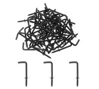 YELARXI Ganci a vite a forma di L, in acciaio al carbonio, 7 forme, ganci per medaglie, ad angolo retto, 2,5 cm, adatti per appendere casa, posto di lavoro, ufficio (30 pezzi, nero)