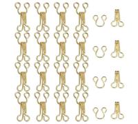 YELARXI Ganci e occhielli da cucito, 18 mm, con occhielli da cucire, adatti per reggiseni, vestiti, pantaloni, gonne, abbigliamento, fai da te, confezione da 100, oro