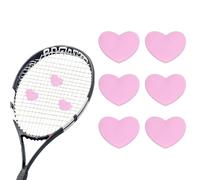 YELARXI Heart - Smorzatore per racchetta da tennis, in silicone, ammortizzatore, riduce le vibrazioni, morbido, adatto per tutti i giocatori, misura universale per tutte le racchette, 6 pezzi, rosa