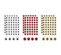 YELARXI Occhi di pesce per la realizzazione di esche, esche artificiali da 10 mm e 300 pezzi, colore rosso/argento/oro, adatte per esche da pesce/mosche da legare/artigianato)