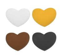 YELARXI Racchetta da tennis antivibrante in morbido silicone ammortizzante, adatta per corde di racchette da tennis, a forma di cuore (nero/bianco/marrone/giallo, 4 pezzi)