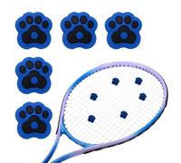 YELARXI Smorzatore per racchetta da tennis, ammortizzatore di vibrazioni e ammortizzatore, divertente accessorio da tennis in morbido silicone, 5 pezzi e zampa di gatto blu nero per allenamento