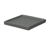 YELARXI Sottovaso quadrato in ceramica da 10,9 cm, per piante e fiori, adatto per esterni, interni, giardino, piantare, acqua, fiori, caffè, grigio scuro