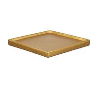 YELARXI Sottovaso quadrato in ceramica da 15,5 cm, per piante e fiori, adatto per esterni, interni, giardino, piantare, acqua, fiori, caffè, colore: oro