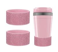 YELARXI Stivale in silicone glitterato, protezione brillante antiscivolo per stivali con fondo da 7,4 a 7,5 cm, adatto per bottiglia d'acqua Stanley Tumbler, confezione da 2, 850,5-1,134 g, rosa scuro