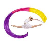 YELARXI Striscione per ginnastica e danza, con asta scalabile, 250 cm, tricolore, per spettacoli talenti, danza artistica, bacchetta, vortice, lode della chiesa