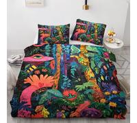 YELDAN Copripiumino Singolo 135x200 cm Psichedelico, Set di Biancheria da Letto in 2 Pezzi, Parure Copri Piumino 110gsm Microfibra con Cerniera e 1 Federa 50x80 cm Fantasia Colorato