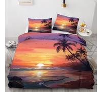 YELDAN Copripiumino Singolo 155x200 cm Tramonto, Set di Biancheria da Letto in 2 Pezzi, Parure Copri Piumino 110gsm Microfibra con Cerniera e 1 Federa 50x80 cm Natura Paesaggio