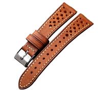 YELEMEABHB Adatto for cinturini for orologi antichi da 18, 20 e 22 mm, cinturino in pelle bovina morbida e traspirante, primo strato, fatto a mano, da uomo. Cinturino per orologio(Bruin,20mm)