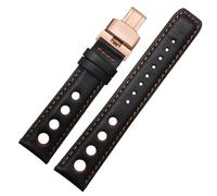 YELEMEABHB Adatto for cinturino for Tissot 1853 Sports Racing Series PRS516 T91 in pelle bovina da 20 mm, adatto for cinturino for Chopin, cinturini in vera pelle Cinturino per orologio(Black orange R
