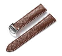 YELEMEABHB Adatto for sostituzione di for Cartier Tank London Key, cinturino in morbida pelle for grana litchi, fibbia pieghevole for uomo e donna. Accessori for orologi. Cinturino per orologio(Dark b