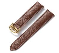 YELEMEABHB Adatto for sostituzione di for Cartier Tank London Key, cinturino in morbida pelle for grana litchi, fibbia pieghevole for uomo e donna. Accessori for orologi. Cinturino per orologio(Dark b