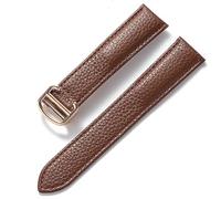 YELEMEABHB Adatto for sostituzione di for Cartier Tank London Key, cinturino in morbida pelle for grana litchi, fibbia pieghevole for uomo e donna. Accessori for orologi. Cinturino per orologio(Dark b