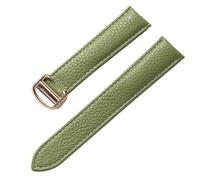 YELEMEABHB Adatto for sostituzione di for Cartier Tank London Key, cinturino in morbida pelle for grana litchi, fibbia pieghevole for uomo e donna. Accessori for orologi. Cinturino per orologio(Olive
