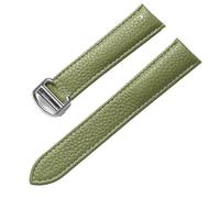 YELEMEABHB Adatto for sostituzione di for Cartier Tank London Key, cinturino in morbida pelle for grana litchi, fibbia pieghevole for uomo e donna. Accessori for orologi. Cinturino per orologio(Olive