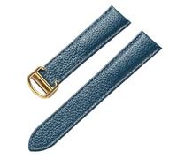 YELEMEABHB Adatto for sostituzione di for Cartier Tank London Key, cinturino in morbida pelle for grana litchi, fibbia pieghevole for uomo e donna. Accessori for orologi. Cinturino per orologio(Peacoc