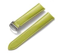 YELEMEABHB Adatto for sostituzione di for Cartier Tank London Key, cinturino in morbida pelle for grana litchi, fibbia pieghevole for uomo e donna. Accessori for orologi. Cinturino per orologio(2P,19m