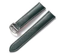 YELEMEABHB Adatto for sostituzione di for Cartier Tank London Key, cinturino in morbida pelle for grana litchi, fibbia pieghevole for uomo e donna. Accessori for orologi. Cinturino per orologio(Dark g