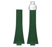YELEMEABHB Adatto for Tissot PRX Series Super Player Convex Men Fluoro Rubber Quick Release Butterfly Buckle Watch Band Accessories 12mm Cinturino per orologio(Green Clasp)