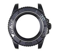 YELEMEABHB Cassa da 40 mm 200 m for NH35 NH36 NH34 8215 2824 Movimento PT5000 for cassa dell'orologio in stile design nero Parti in vetro zaffiro Cassa dell'orologio(Glass Bottom Cover 2,For NH35 NH36