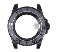 YELEMEABHB Cassa da 40 mm 200 m for NH35 NH36 NH34 8215 2824 Movimento PT5000 for cassa dell'orologio in stile design nero Parti in vetro zaffiro Cassa dell'orologio(Glass Bottom Cover 1,Miyota 8215)
