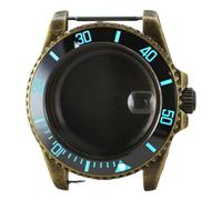YELEMEABHB Cassa impermeabile in bronzo retrò da 40 mm, vetro zaffiro for movimento automatico NH35 NH36 NH34NH38, lunetta in ceramica C3 SUB Cassa dell'orologio(Solid Bottom Cover 1)