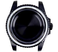 YELEMEABHB Cassa nera da 40 mm adatta for Seiko NH35 NH36 NH34, quadrante da 28,5 mm, vetro zaffiro e lunetta in ceramica. Cassa dell'orologio(Solid Bottom Cover 2,NH35 NH36 NH34 NH38)