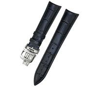 YELEMEABHB Cinturino for orologio in pelle bovina for estremità curva da 19 mm, 20 mm, 21 mm e 22 mm, adatto for Jaeger LeCoultre Master Control, cinturino morbido in vera pelle. Cinturino per orologi