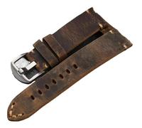 YELEMEABHB Cinturino for orologio in pelle di vacchetta di primo strato fatto a mano, 20, 22, 23, 24, 26 mm, cinturino in pelle imbottita marrone, adatto for bracciale morbido da uomo PAM111 441 Cintu