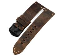 YELEMEABHB Cinturino for orologio in pelle di vacchetta di primo strato fatto a mano, 20, 22, 23, 24, 26 mm, cinturino in pelle imbottita marrone, adatto for bracciale morbido da uomo PAM111 441 Cintu