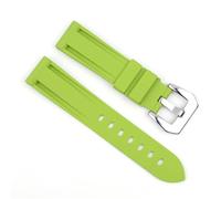 YELEMEABHB Cinturino for orologio in silicone impermeabile da 20 mm, 22 mm, 24 mm, in acciaio inossidabile, con fibbia nera e argento, di ricambio, adatto for Panerai, personalizzato. Cinturino per or