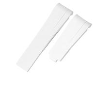 YELEMEABHB Cinturino in gomma for orologio adatto for Rolex da 20 mm a 21 mm, cinturino in silicone impermeabile, nero e blu for estremità curva. Cinturino per orologio(White no clasp,20mm)