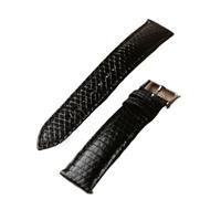 YELEMEABHB Cinturino in pelle di lucertola fatto a mano da 18, 20 e 22 mm for sgancio rapido, bracciale in morbida pelle nera, bracciale da uomo in stile vintage. Cinturino per orologio(Silver buckle,