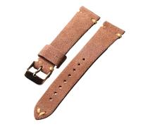 YELEMEABHB Cinturino in pelle scamosciata fatto a mano, 18, 19, 20, 21, 22 mm, vintage, morbido, ultra sottile, adatto for orologi antichi. Cinturino per orologio(B rose gold Buckle,20mm)