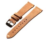 YELEMEABHB Cinturino in pelle scamosciata fatto a mano, 18, 19, 20, 21, 22 mm, vintage, morbido, ultra sottile, adatto for orologi antichi. Cinturino per orologio(C rose gold Buckle,19mm)