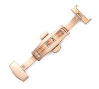 YELEMEABHB Fibbia a farfalla universale in acciaio inossidabile da 14 mm, 16, 18, 20, 22, accessori for cinturini di ricambio for doppio pulsante pieghevole Chiusura per orologio(Rose Gold 16mm)