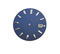 YELEMEABHB Quadrante dell'orologio da 32,5 mm for superficie strutturata a linee verticali, calendario singolo, data, quadranti senza luce, accessori for orologi for for NH35 comporre(Deep Blue)