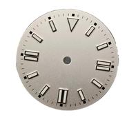 YELEMEABHB Quadrante for orologio da 28,5 mm for doppia striscia di chiodi, quadrante luminoso verde for movimenti NH35/8215/2813/2836 comporre(Brushed white)