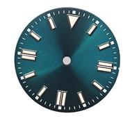 YELEMEABHB Quadrante for orologio da 28,5 mm for doppia striscia di chiodi, quadrante luminoso verde for movimenti NH35/8215/2813/2836 comporre(Peacock blue)