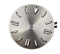 YELEMEABHB Quadrante for orologio da 28,5 mm for doppia striscia di chiodi, quadrante luminoso verde for movimenti NH35/8215/2813/2836 comporre(Wit)