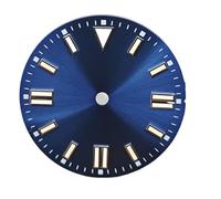 YELEMEABHB Quadrante for orologio da 28,5 mm for doppia striscia di chiodi, quadrante luminoso verde for movimenti NH35/8215/2813/2836 comporre(Blauw)