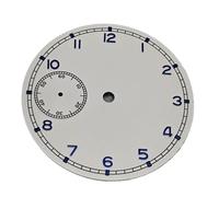 YELEMEABHB Quadrante for orologio da 37 mm 6497 adatto for for MAR-G 3600 o for ETA, accessori for la riparazione di orologi, quadrante dei secondi a ore 9 comporre(White blue Dial)