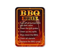 Yelenacca Regole del barbecue, cartelli e decorazioni per esterni, barbecue sul cortile, cartello papà, decorazioni per barbecue, bar sul retro, decorazione per piscina, elementi essenziali per le